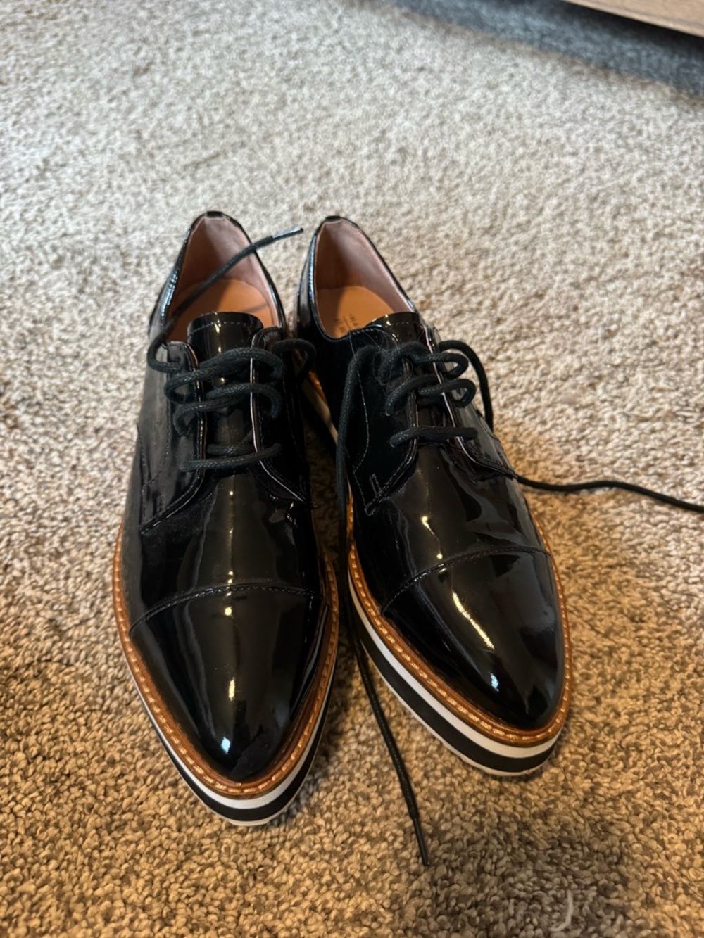 Halogen x Atlantic-Pacific black patent platform oxfords